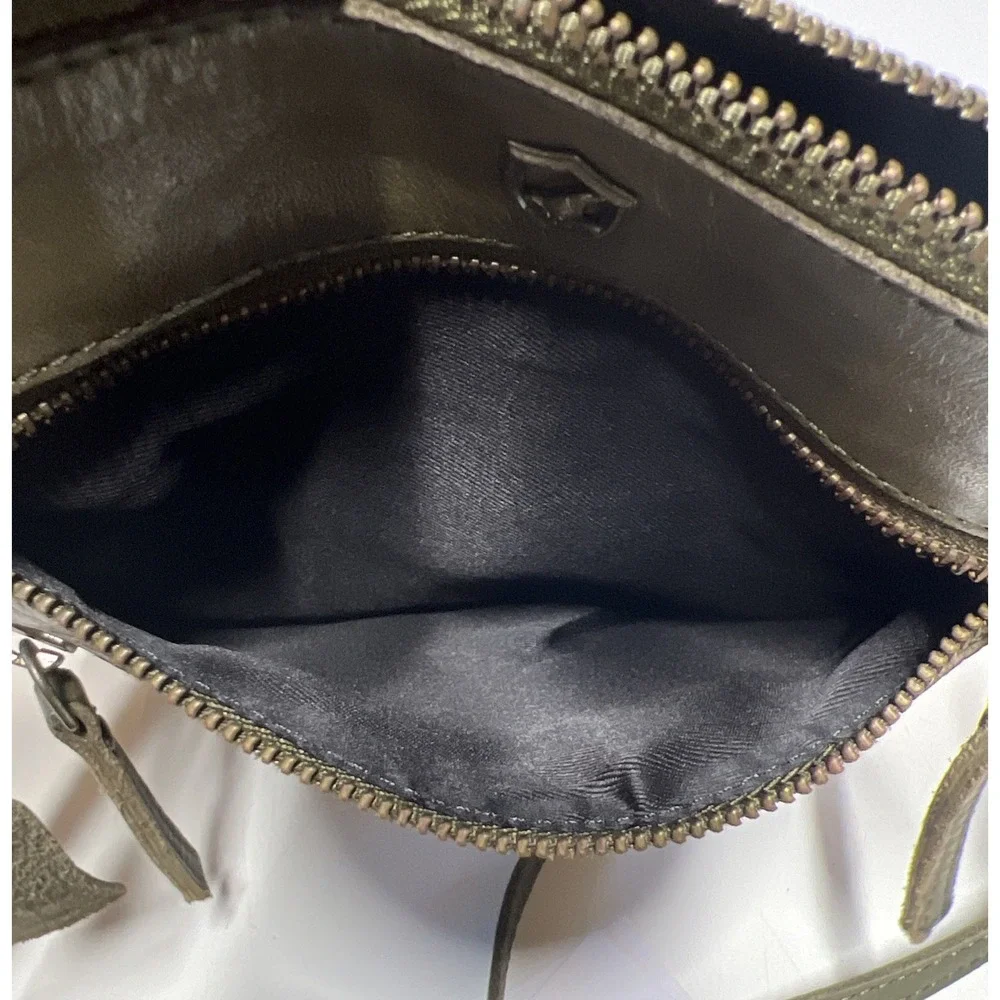 COCHOR Olive Green Soft Leather Crossbody Purse Travel Bag Adjustable Strap NWT